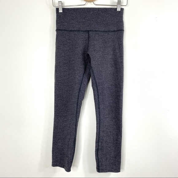 Lululemon Wunder Under Herringbone Crop Pants Gray - Picture 3 of 11